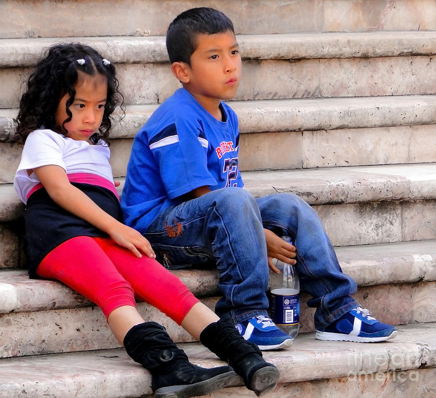 Hat Photograph - Cuenca Kids 255 by Al Bourassa