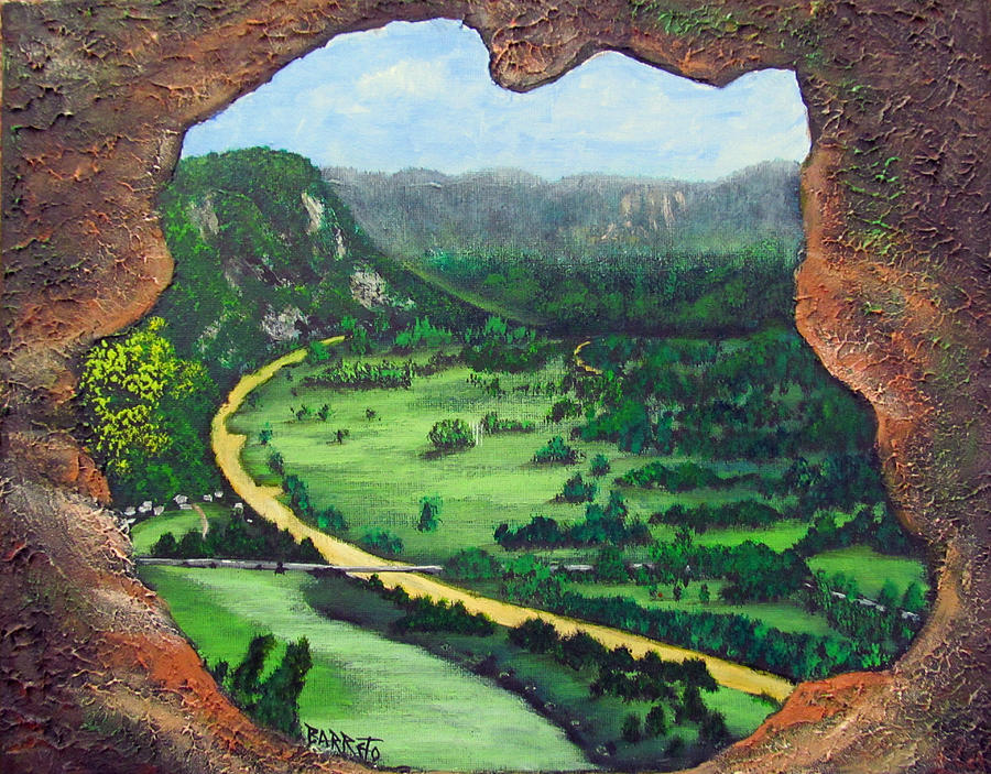 Cueva Ventana Painting by Gloria E Barreto-Rodriguez