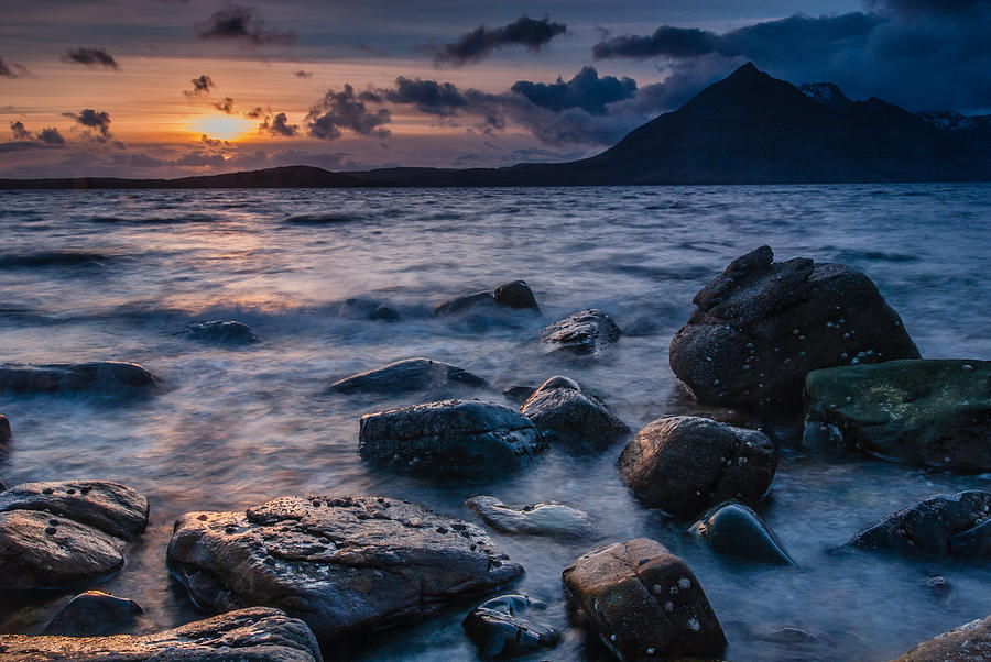 Cuillin Hills Sunset at Elgol Isle of Skye Photograph by David Ross