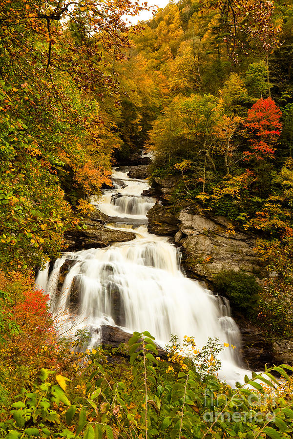 Cullasaja Falls in the FALL Photograph by Sarah Valentine - Fine Art ...