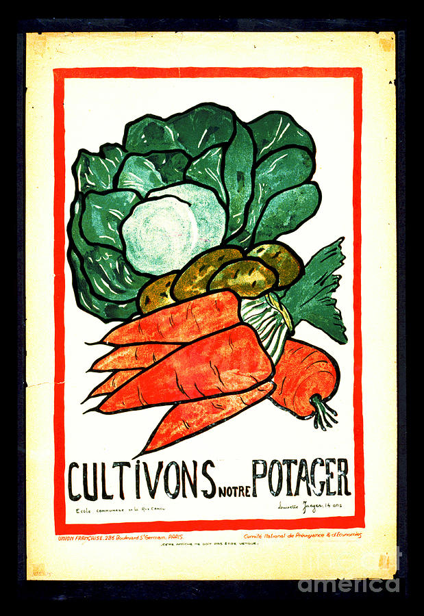 Cultivons Notre Potager 1916 Photograph by Padre Art