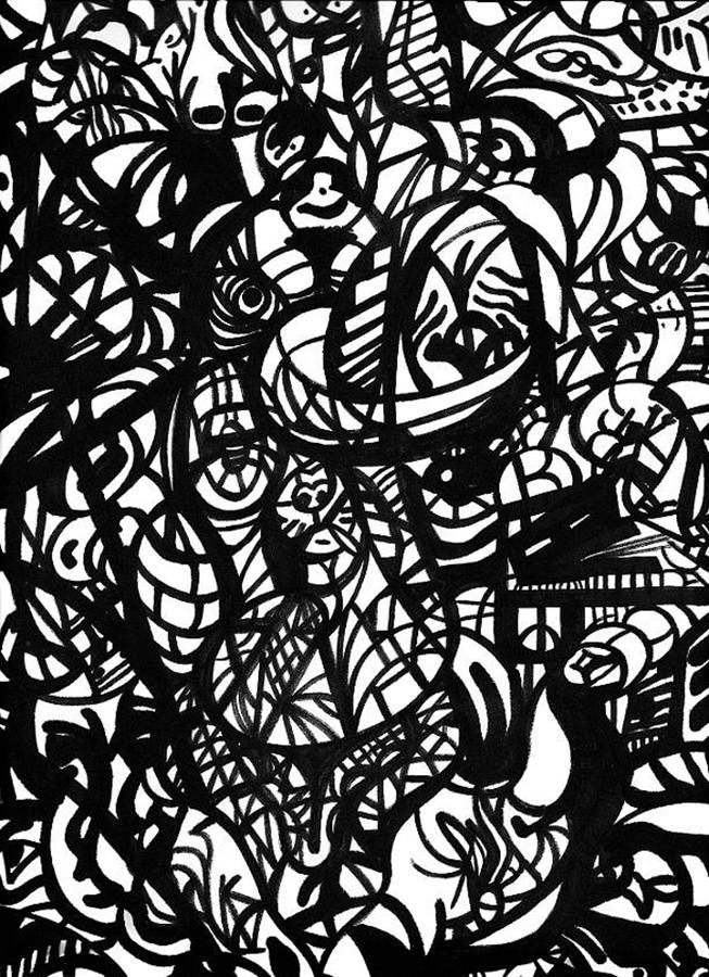 Abstract Drawing - Culture Clutter by Urban Hippie Brownie Cat