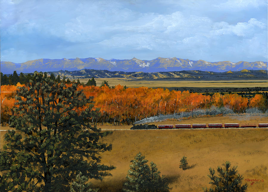Cumbres and Toltec Christmas Steam Train Painting by Cecilia Brendel