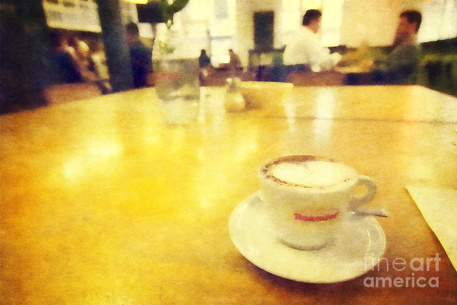 Cup of Cappuccino at Journal Canteen on Flinders Lane Melbourne Digital Art by Beverly Claire Kaiya