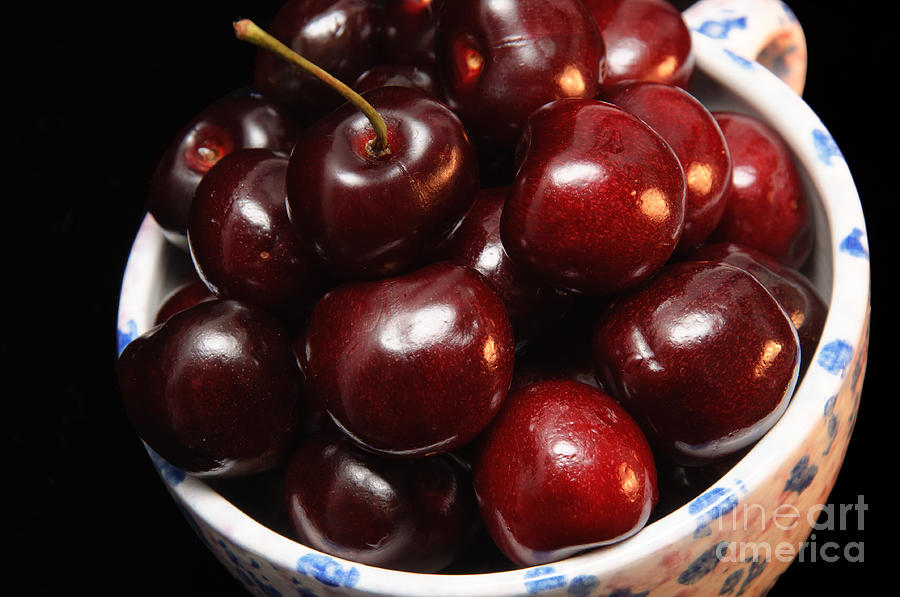 Cup of Cherries - Fruit - Juicy - Sweet - Snack Photograph by Andee Design