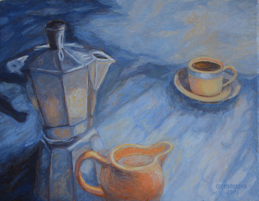 Cup of Coffee Painting by Enrique Ojembarrena