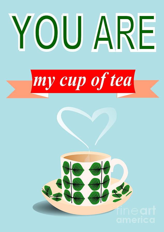 Tea Drawing - Cup of tea love by Patruschka Hetterschij
