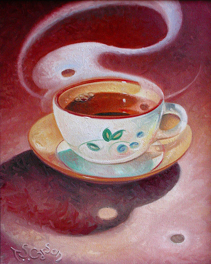 Cup of Tea Painting by T S Carson