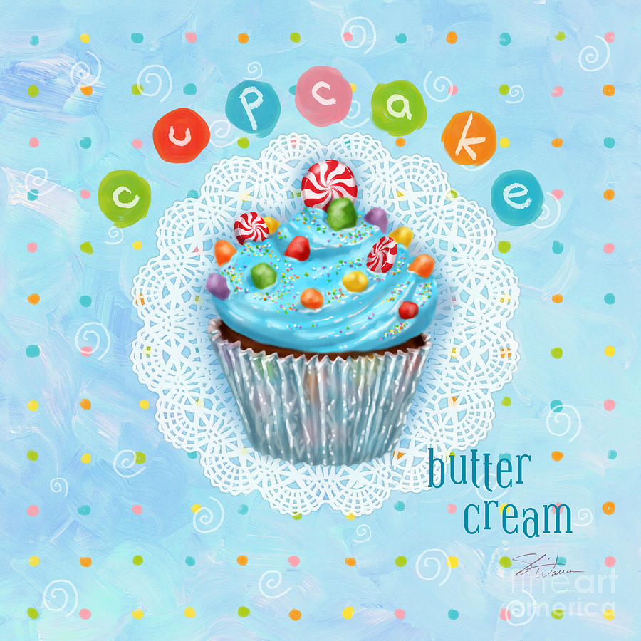 Cupcake-Butter Cream Mixed Media by Shari Warren