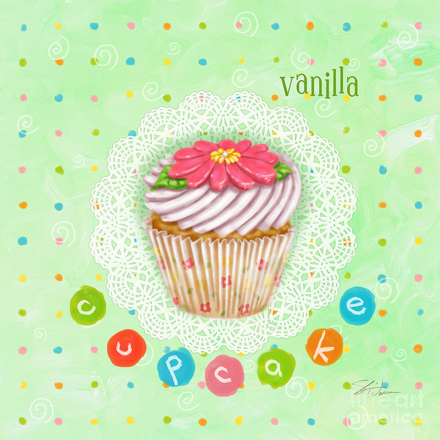 Cupcake-Vanilla Mixed Media by Shari Warren