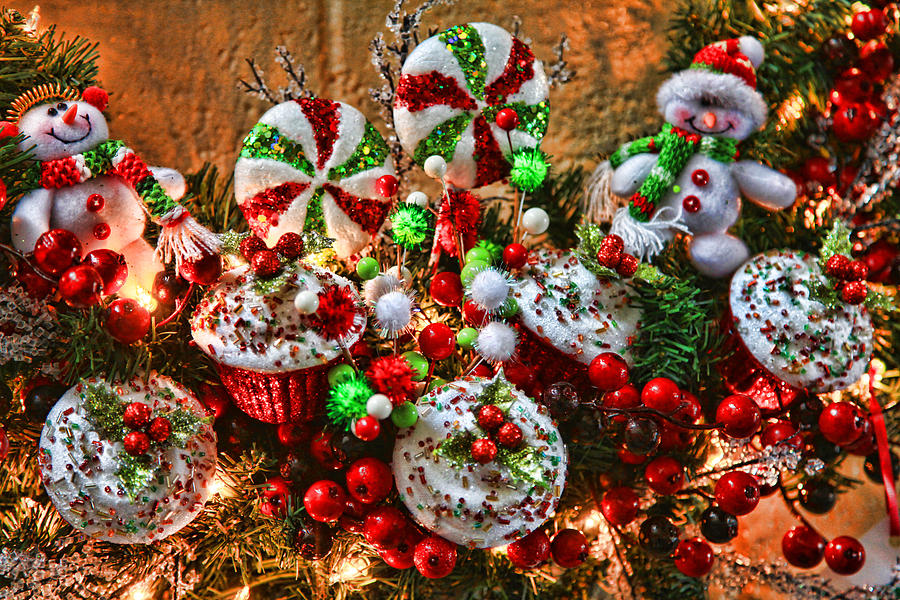 Cupcakes Snowmen and Lollipops of Christmas Photograph by Toni Hopper