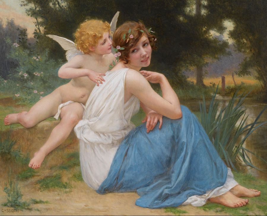 Cupid and Psyche Painting by Guillaume Seignac