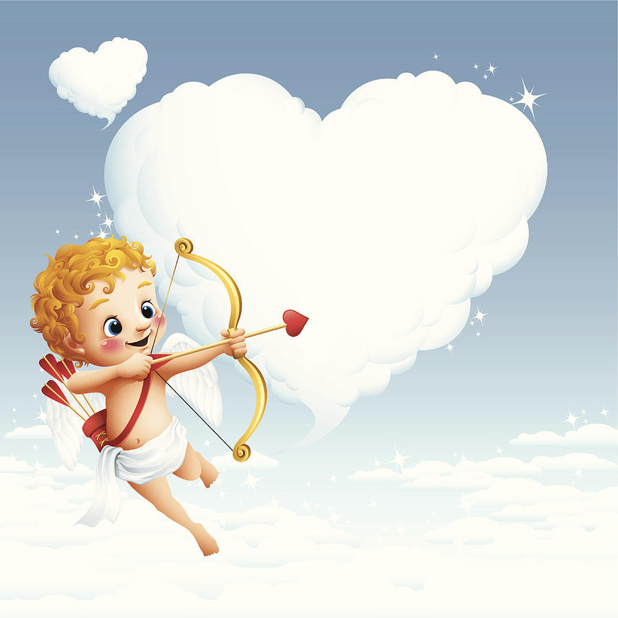 Cupid - Heart Cloud Drawing by Nokee