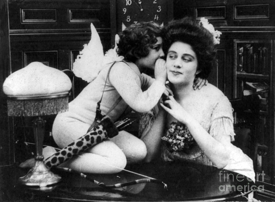 Cupid Whispers A Message Of Love, 1901 Photograph by Science Source