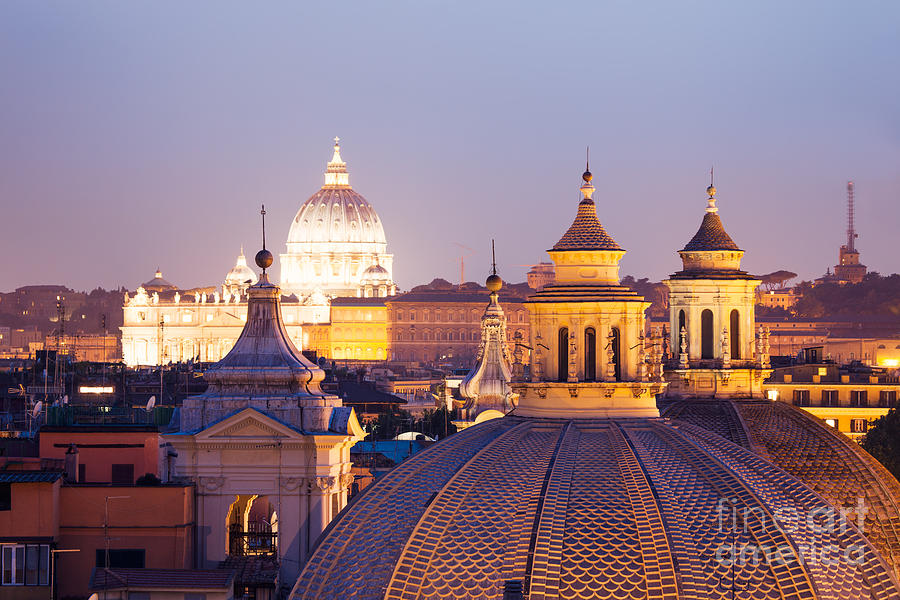Cupolas and roofs Rome Italy Photograph by Matteo Colombo