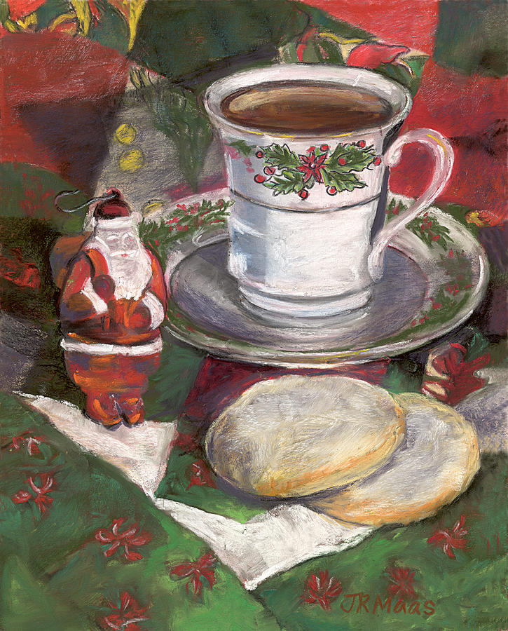 Cuppa Christmaas Tea Pastel by Julie Maas