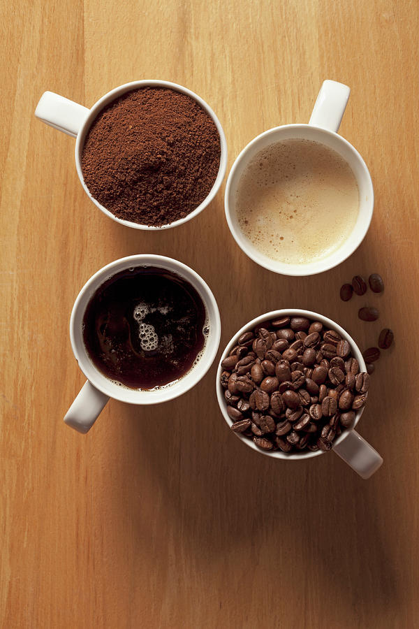 Cups Of Coffee And Coffee Beans Photograph by Larry Washburn Cups Of Coffee And Coffee Beans Photograph by Larry Washburn