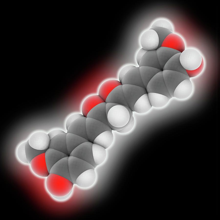 Black Background Photograph - Curcumin Molecule by Laguna Design