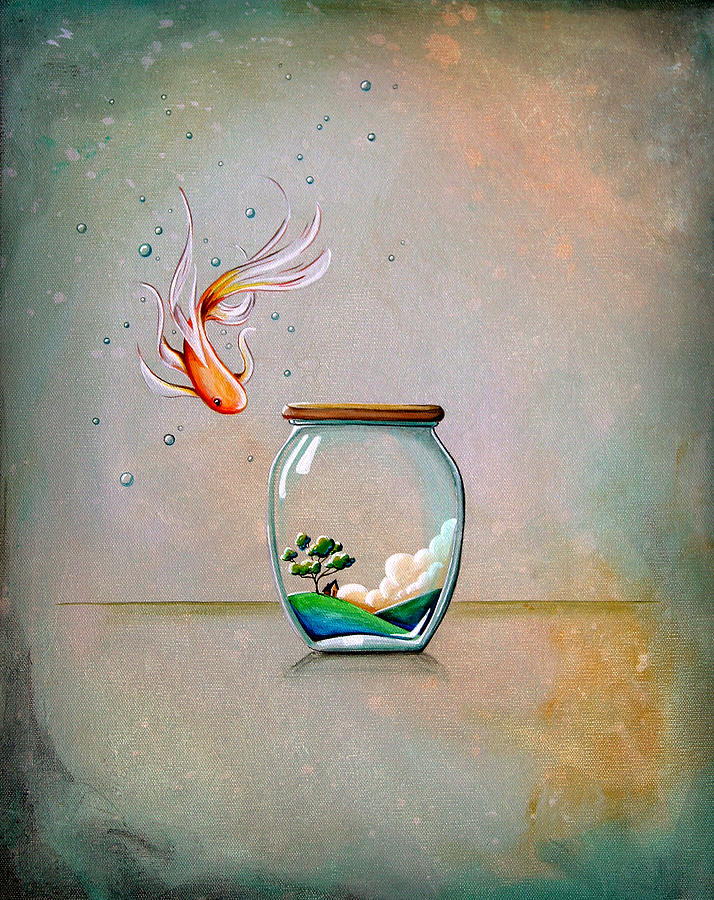 Fish Painting - Curiosity by Cindy Thornton