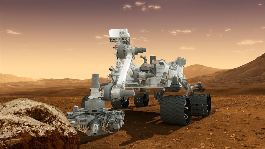 Curiosity rover, artwork Photograph by Science Photo Library