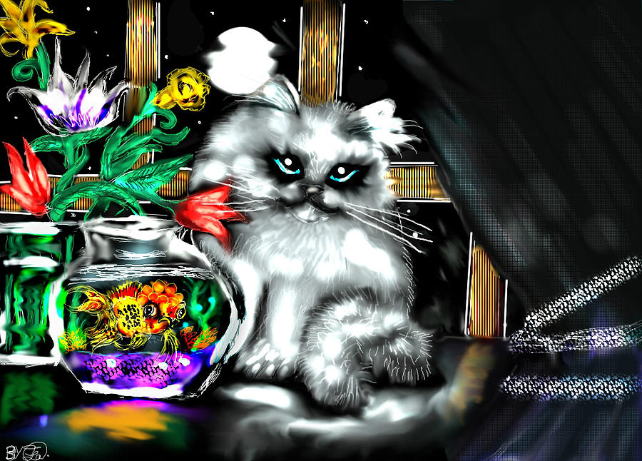 Cat Digital Art - Curiosity  by Terri Allbright