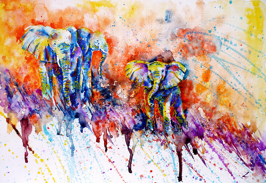 Curious Baby Elephant Painting