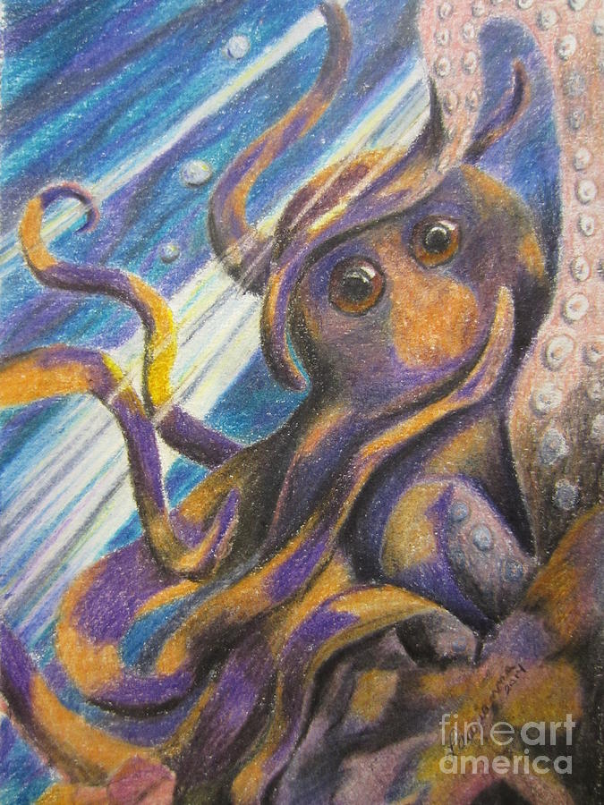 Curious Octopus  Painting by Laurianna Taylor