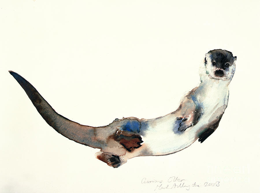 Otter Painting - Curious Otter by Mark Adlington