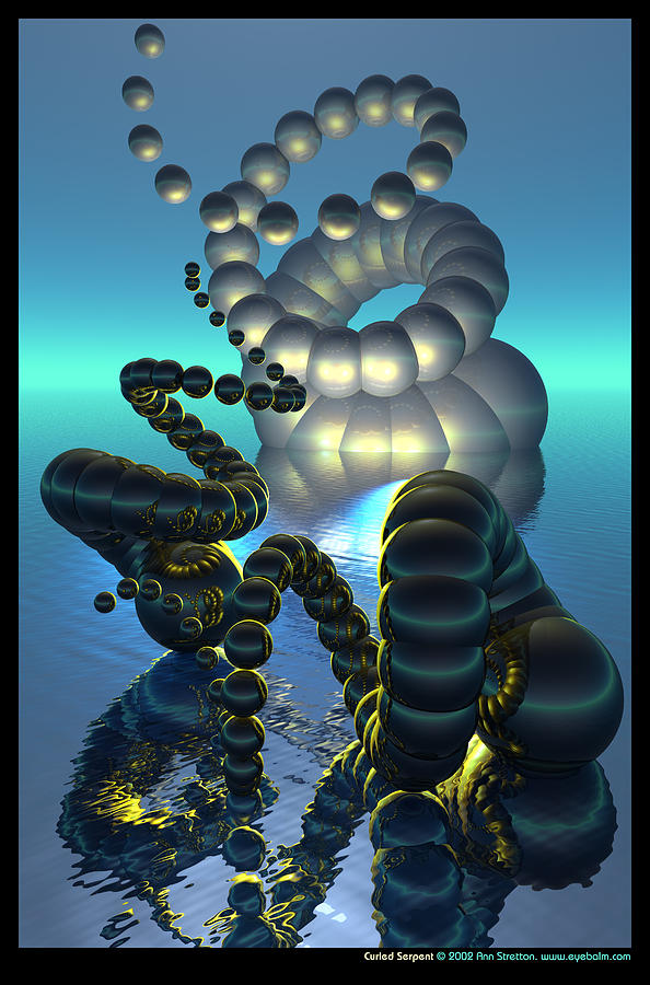 Curled Serpent Digital Art by Ann Stretton