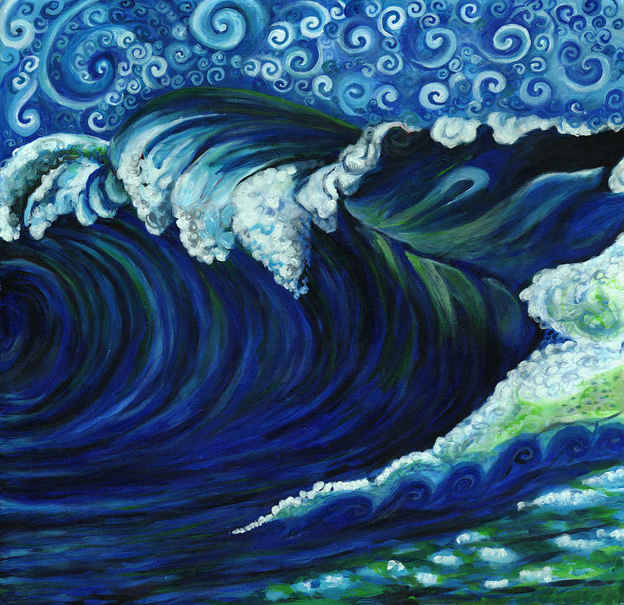 Curlicue Wave Painting by Helen Simmons - Fine Art America