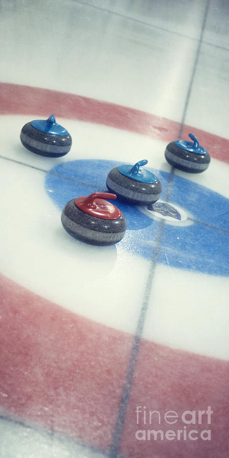 Sports Photograph - Curling Stones by Priska Wettstein