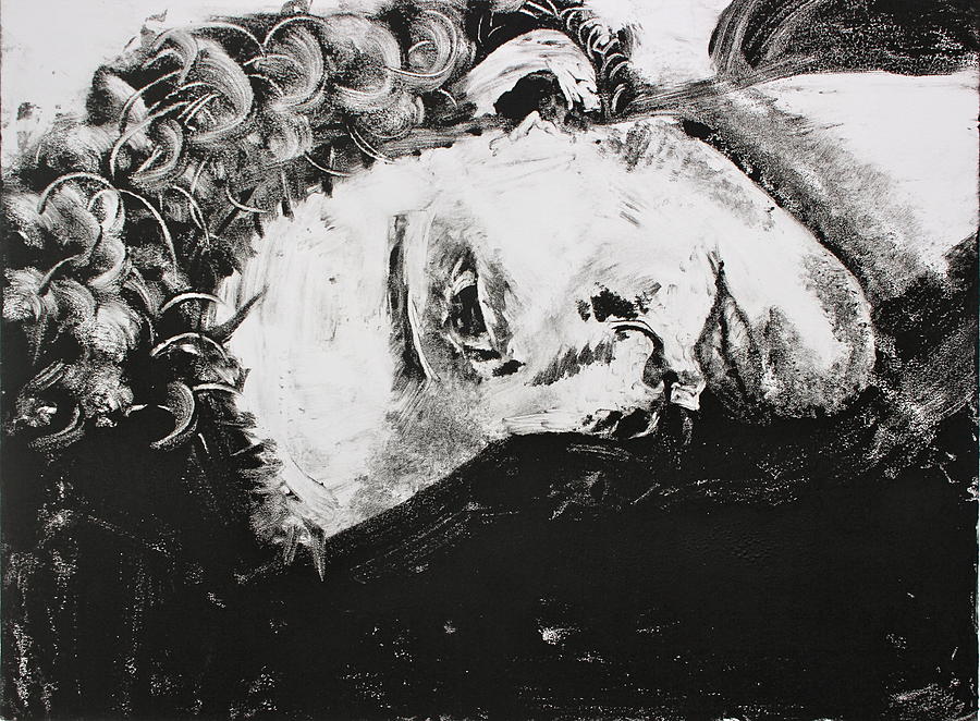 Black And White Painting - Curls by Amanda Just