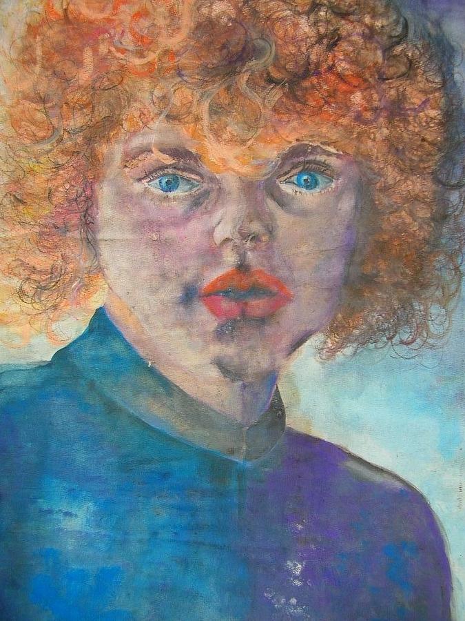 Curly Red Hair Painting by Andrea HJERPE