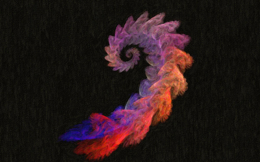 Fractal Digital Art - Curly Swirl - Digital Painting Effect by Rhonda Barrett