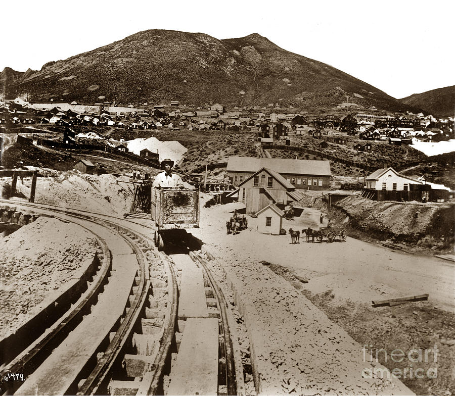 Virginia City Photograph - Curry Mine.Virginia City Nevada.1865 by Monterey County Historical Society