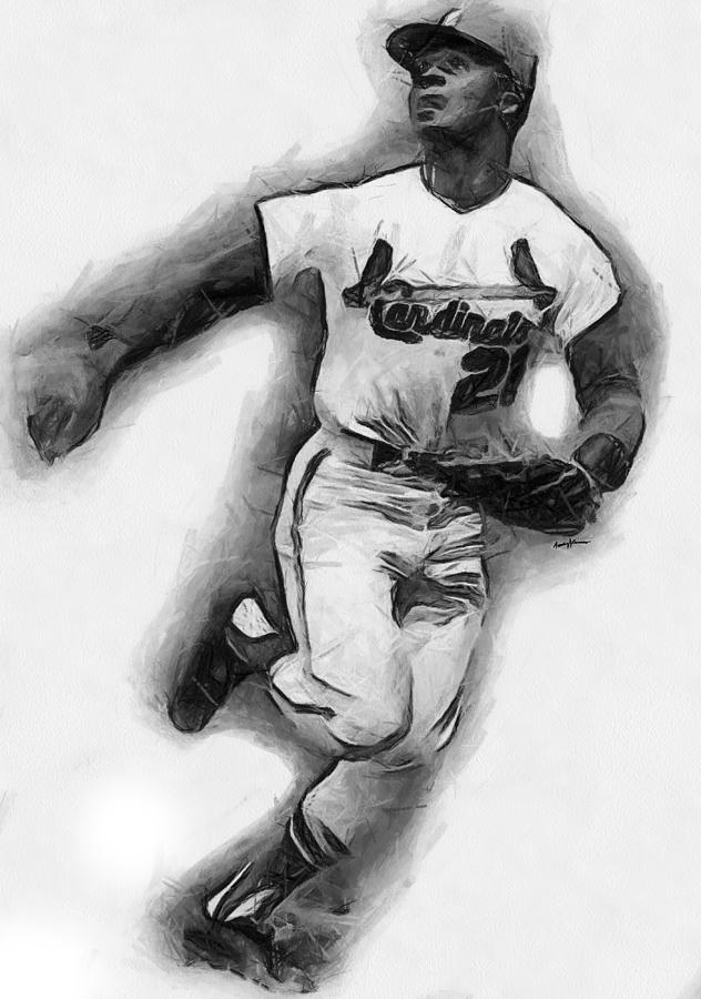 Curt Flood Digital Art by Anthony Caruso