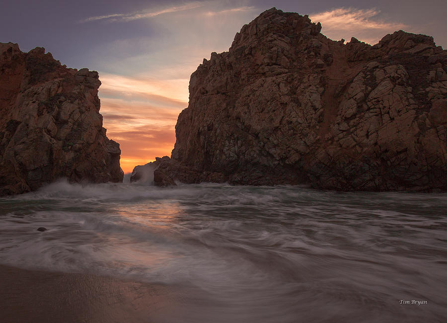 Sunset Photograph - Curtain Call at Big Sur by Tim Bryan