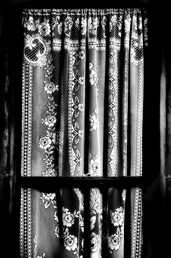 Curtain in black and white Photograph by Newel Hunter