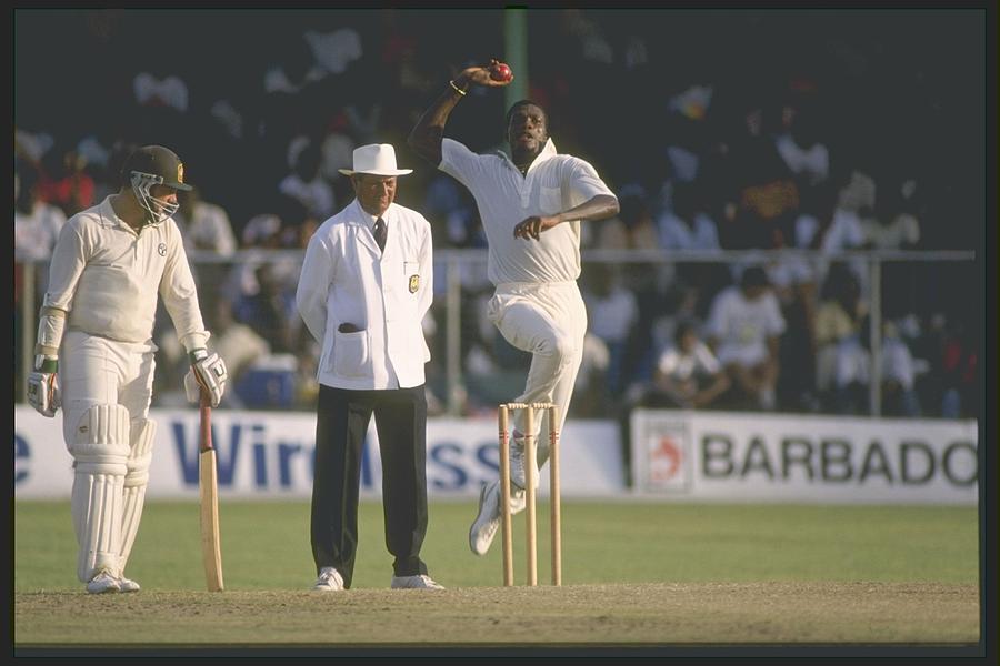 Curtly Ambrose in action... Photograph by Ben Radford