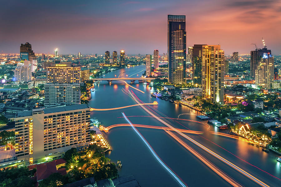 Curve Of Chaophaya River,bangkok Photograph by Kwanchai k Photograph