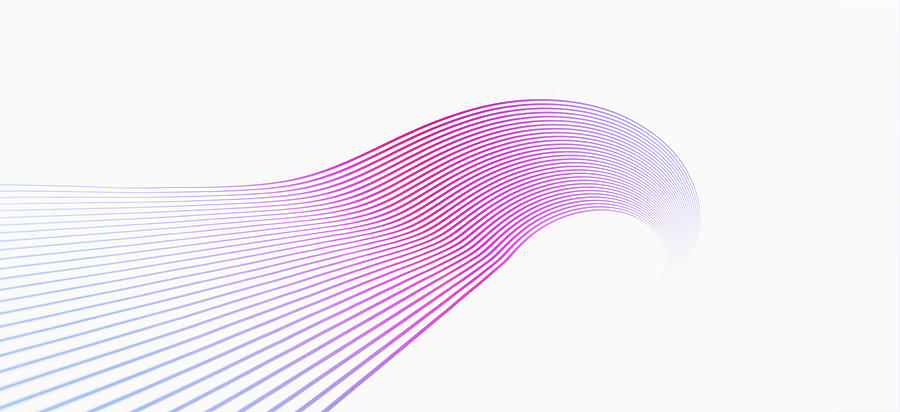Curved Lines Against A White Background Digital Art by Ralf Hiemisch