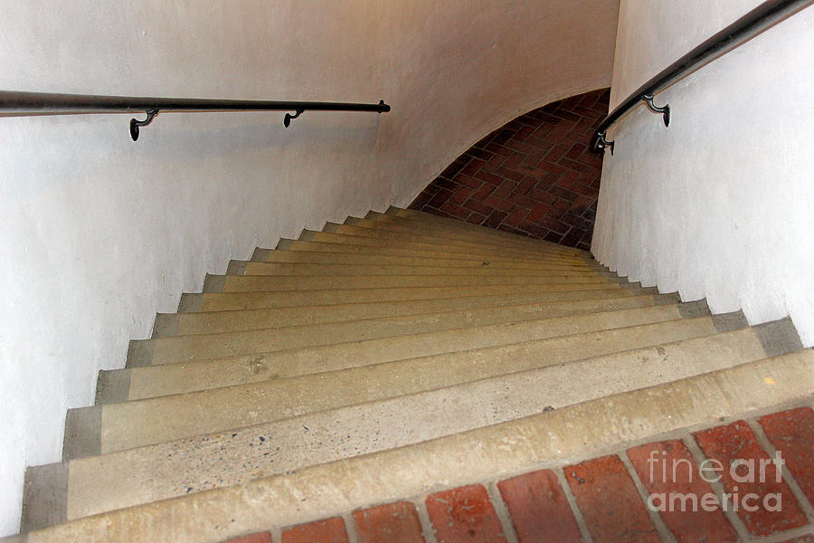 Curved Stairway at Brandywine River Museum Photograph by Karen Adams