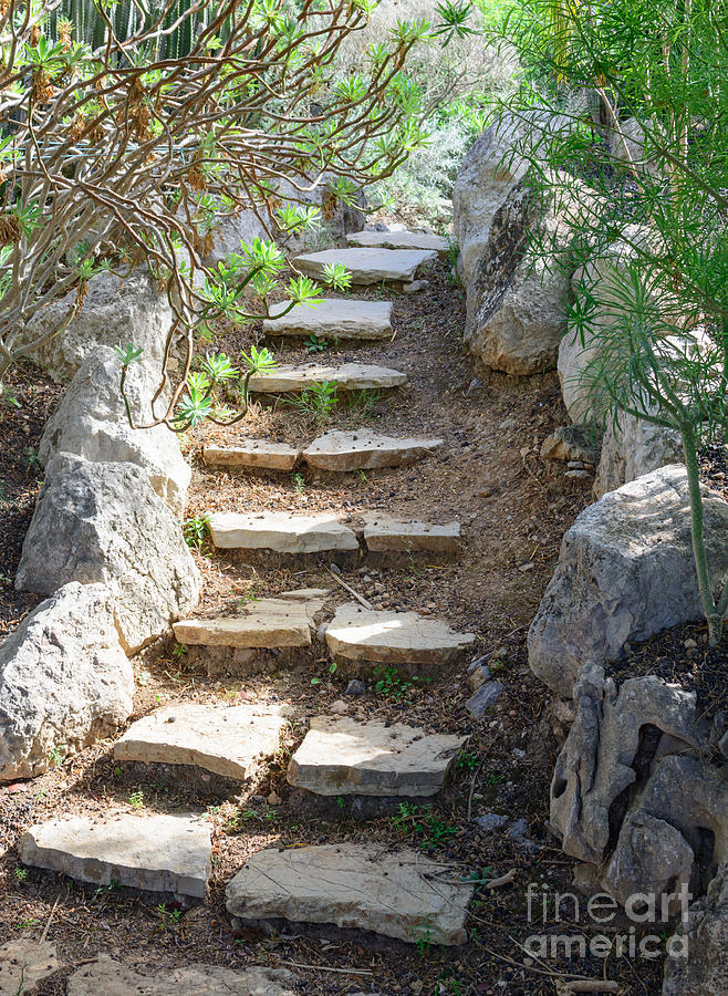 curved stone stairs