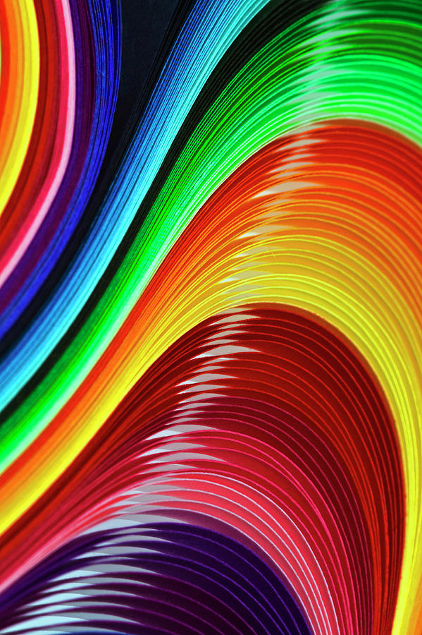 Abstract Photograph - Curves Of Colored Paper by Image By Catherine Macbride