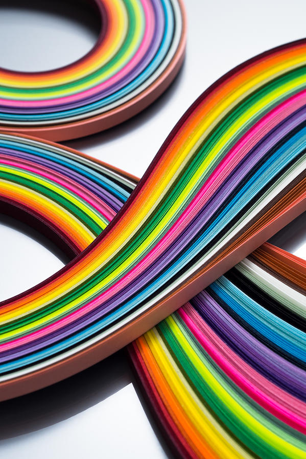 Curves of Colorful Paper Stripes Cross Photograph by MirageC
