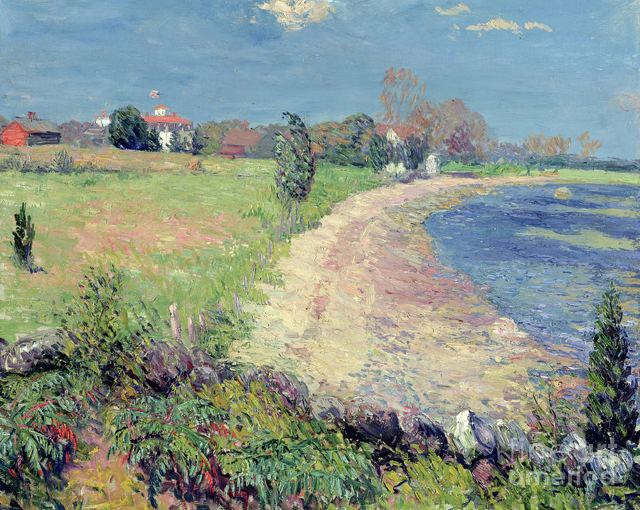 Curving Beach Painting by William James Glackens