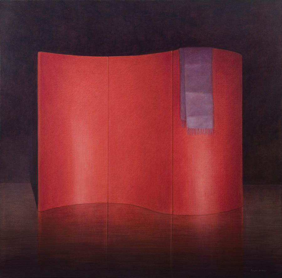 Furniture Photograph - Curving Red Lacquer Screen by Lincoln Seligman