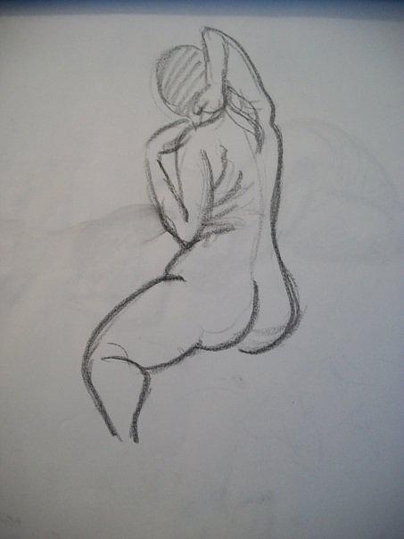 Nude Drawing - Curvy Nude by Mary Clare Castor