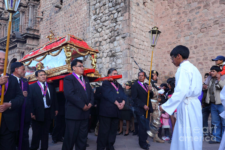 Cusco Good Friday Procession Photograph by James Brunker