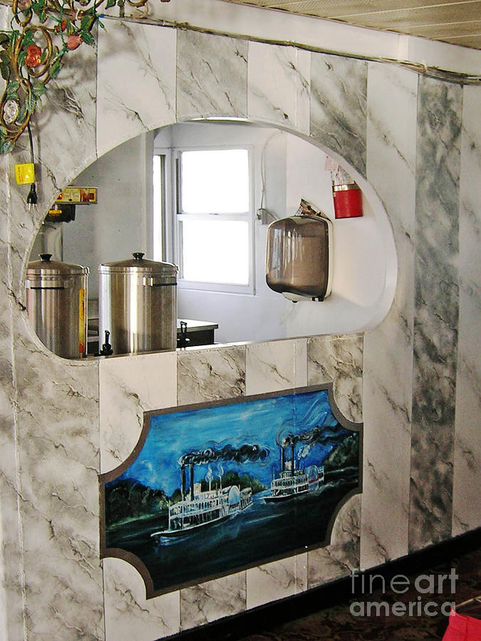 Custom Bar Marbling and Mural on Memphis Queen 3 Riverboat Painting by Lizi Beard-Ward